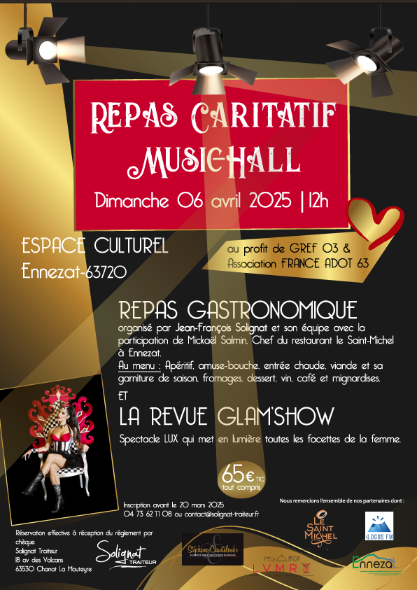 Repas au profit de GREF03 et FRANCE ADOT63
